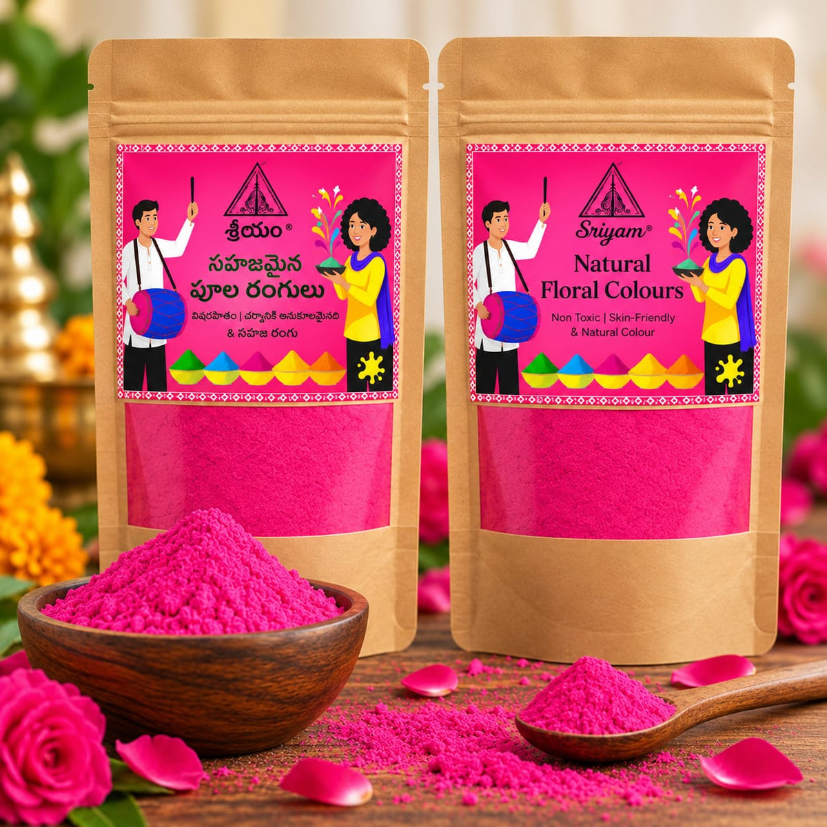 Sriyam Floral Pink Colour