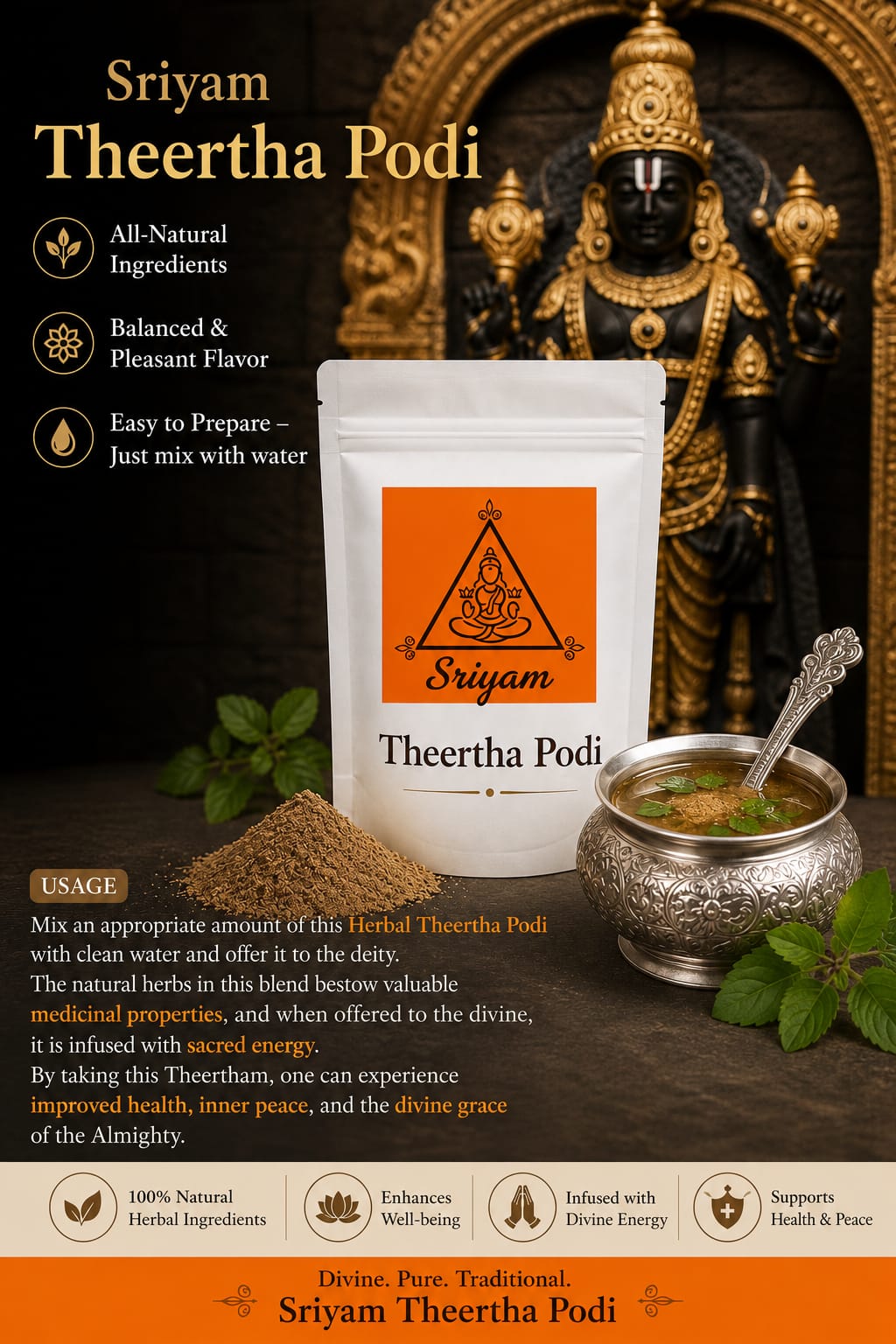 Sriyam Theerthapodi – Natural Blend for Sacred Theertham